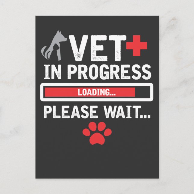 Carte Postale Vet Tech Animal Rescue Technician Chat Chien Paw L (Devant)