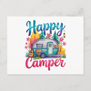 Carte Postale Vêtements de camping drôles et heureux pour enfant