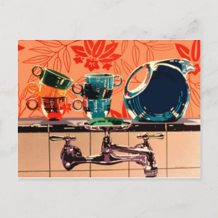 Carte Postale Vêtements de table et évier de cuisine