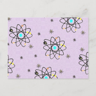 Carte Postale Vêtements et Cadeaux Rétro Années 50 Imprimé Atomi