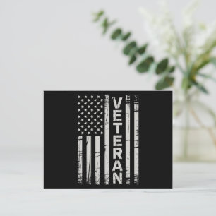 Carte Postale Vétéran Drapeau Américain Armée Américaine Patriot