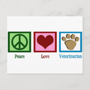 Carte Postale Vétérinaire de Peace Love