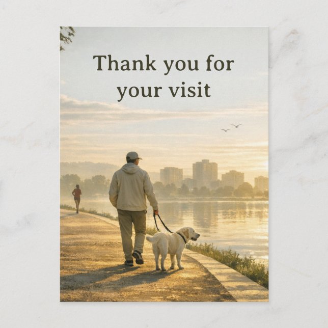 Carte Postale Veterinary Thank‑You Postcard – Quiet Walk Design (Devant)
