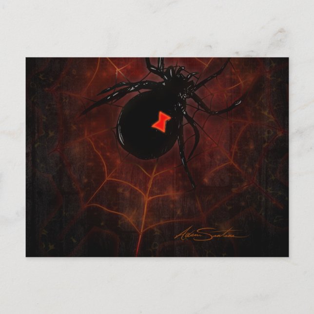 Carte Postale Veuve noire (conception de signature) (Devant)