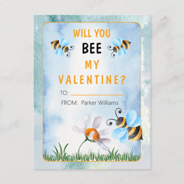 Carte Postale Veux-tu BEE ma salle de classe de Saint Valentin ? (Devant)