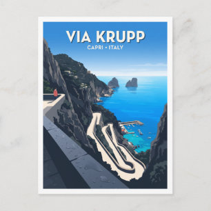 Carte Postale Via Krupp Capri Italie Souvenir