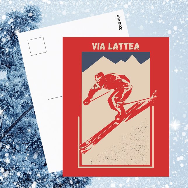 Carte Postale Via Lattea Italie Station de ski France Rétro vint (Créateur téléchargé)
