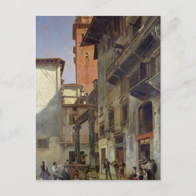 Carte Postale Via Mazzanti, Vérone, 1880 (Devant)