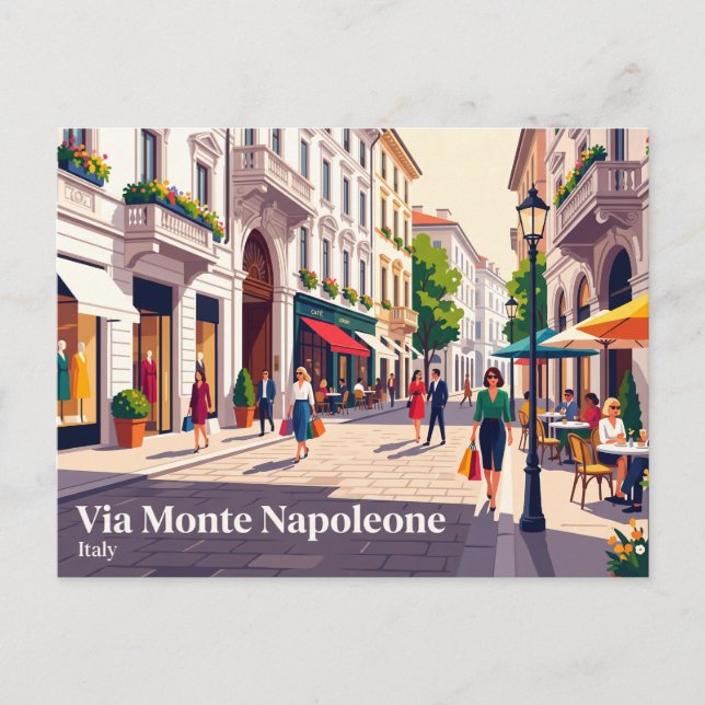 Carte Postale Via Monte Napoleone Italie (Devant)