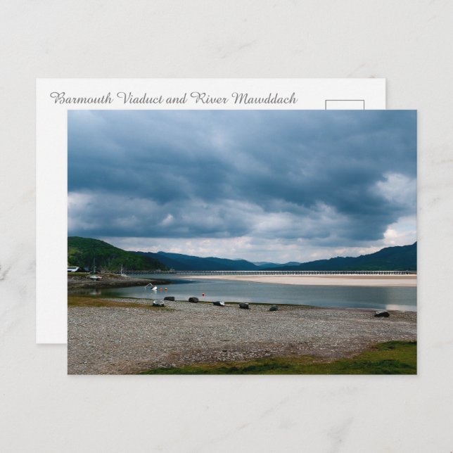 Carte Postale Viaduc de Barmouth et estuaire de la rivière Mawdd (Devant / Derrière)