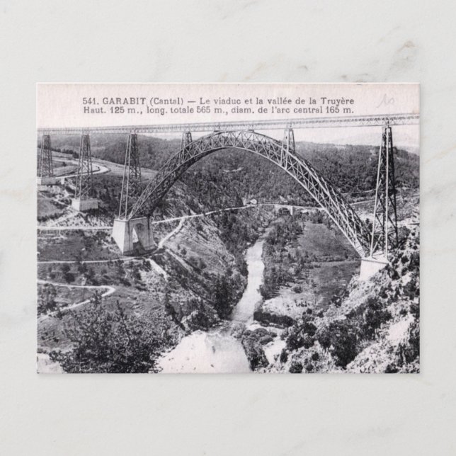 Carte Postale Viaduc de Garabit Vintage (Devant)