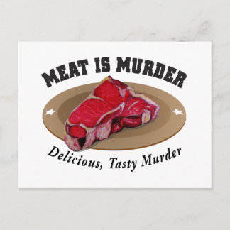 Carte Postale Viande Est Meurtre - Délicieux, Tasty Meurtre