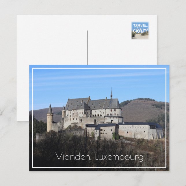 Carte Postale Vianden Castle Winter View, Luxembourg (Devant / Derrière)