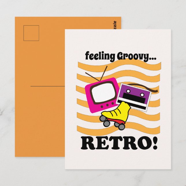 Carte Postale Vibe Rétro Groovy Rétro (Devant / Derrière)