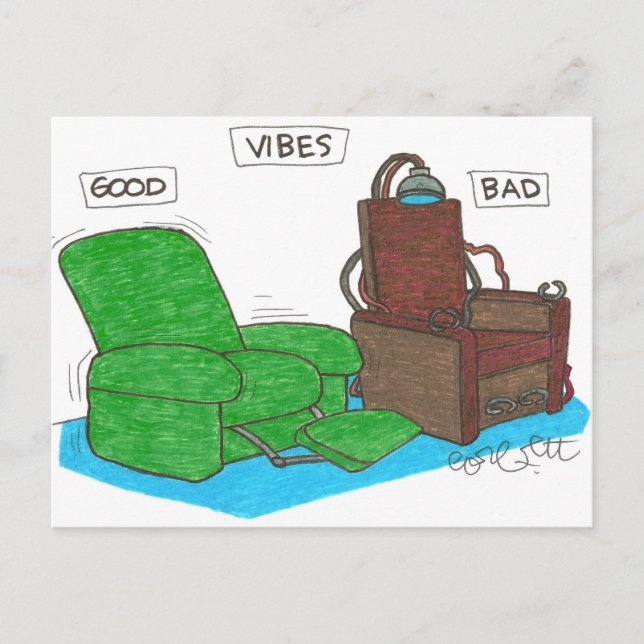 Carte Postale Vibes : BON...MAUVAIS. (Devant)