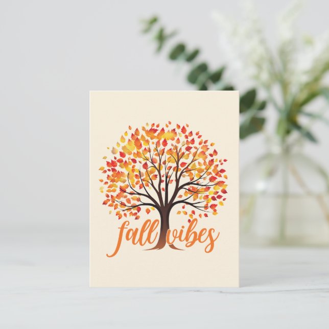 Carte Postale Vibes d'automne - Cosy Fall Tree (Debout devant)