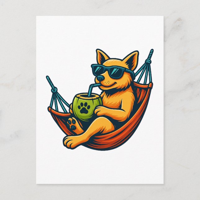 Carte Postale Vibes de chiot tropical (Devant)