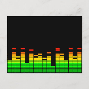 Carte Postale Vibes de l'égaliseur du Beat of DJ Music Black