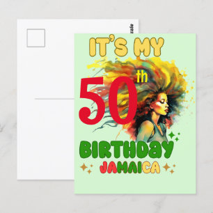 Carte Postale Vibes de l'île Fille de la fête d'anniversaire de 
