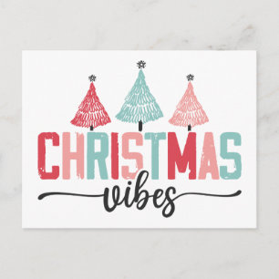 Carte Postale Vibes de Noël - Festive Tree Design