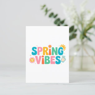 Carte Postale Vibes de printemps - Cute & Colorée Lettres saison