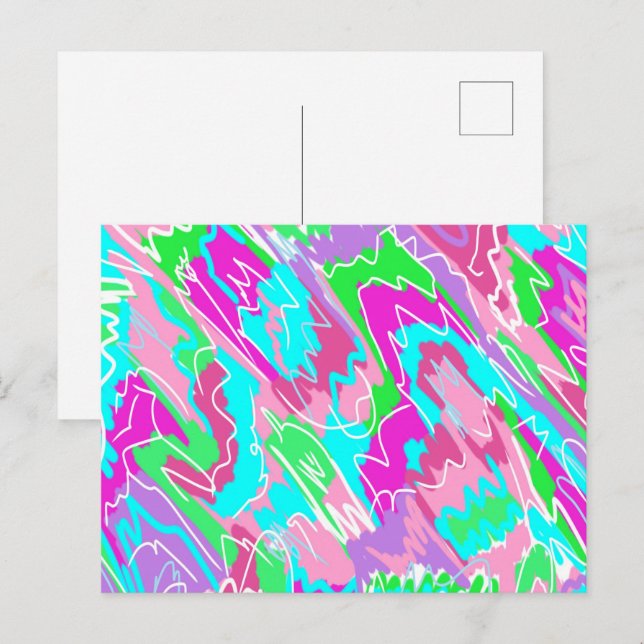 Carte Postale Vibes d'été chaudes Art Abstrait (Devant / Derrière)