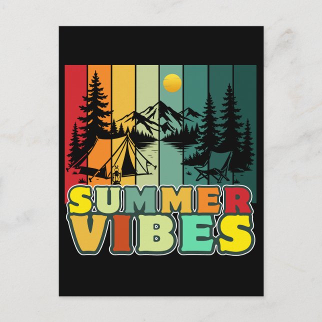 Carte Postale vibes d'été nature camping vacances aventure (Devant)