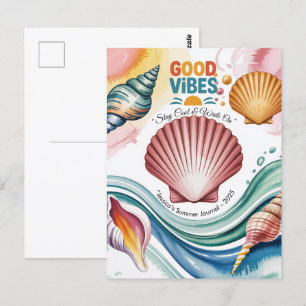 Carte Postale Vibes d'été Retro Beach Illustration