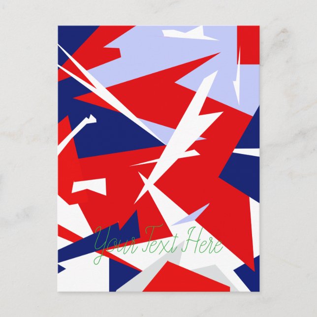 Carte Postale Vibes positives Bleu rouge blanc (Devant)