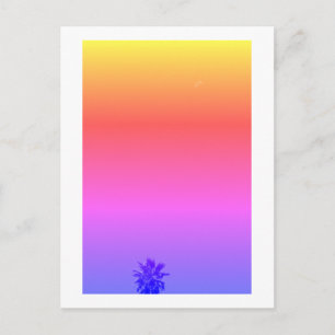Carte Postale Vibes positives Minimalisme de la lune de palmiers