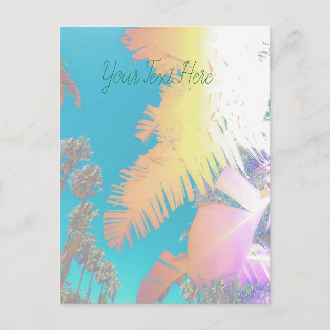 Carte Postale Vibes positives Palmiers tropicaux (Devant)