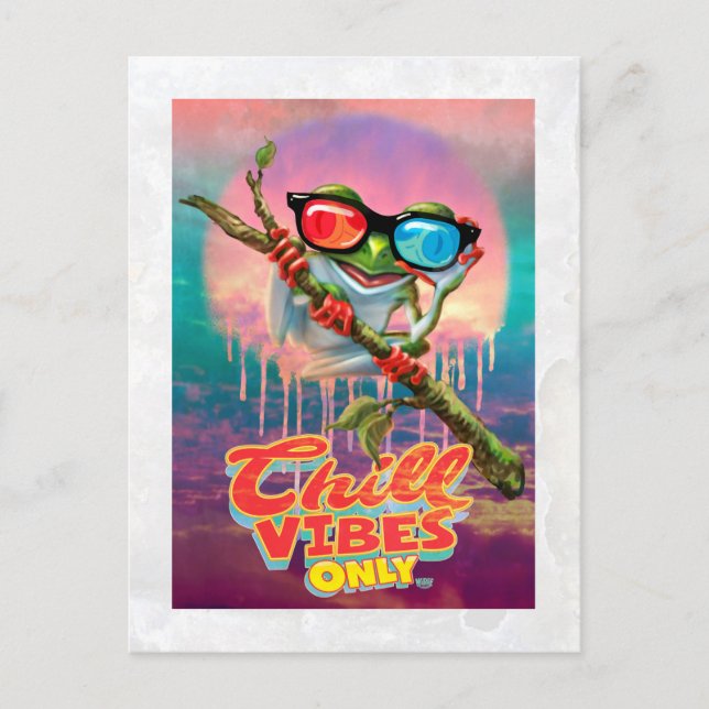 Carte Postale Vibes réfrigérées uniquement Grenouille 3D arbre (Devant)