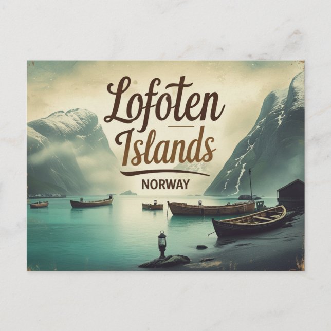 Carte Postale Vibes Rétro de Lofoten (Devant)