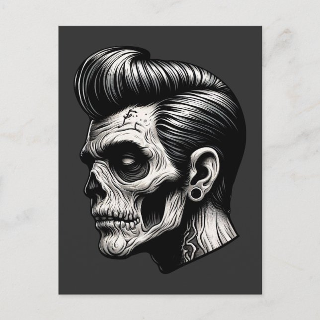 Carte Postale Vibes Rockabilly Zombie (Devant)