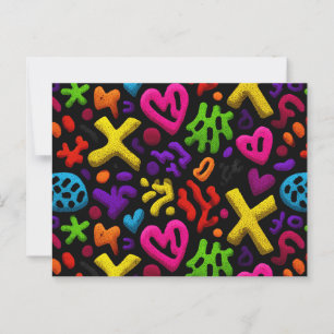 Carte Postale Vibrant Abstrait Pop Art Motif sans couture