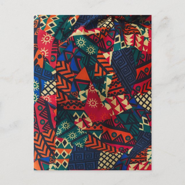Carte Postale Vibrant African Geometric Tribal Abstract Pattern  (Devant)