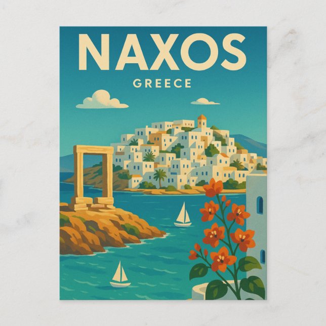 Carte Postale Vibrant de Naxos Grèce (Devant)