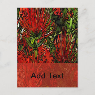 Carte Postale Vibrant Rouge Orange Firebush
