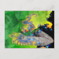 VIBRATION DE MATTER, FRACTAL WOMAN IN GREEN YELLOW