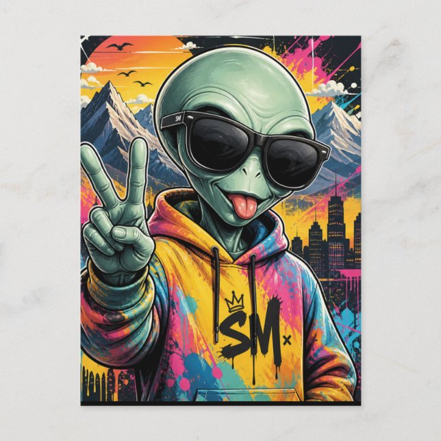 Carte Postale Vibrations d'Alien Drôles (Devant)