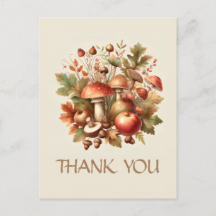 Carte Postale Vibrations d'automne nature vintage champignon gla