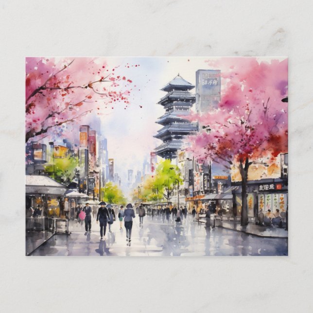 Carte Postale Vibrations de Tokyo - Impression d'art de paysage  (Devant)