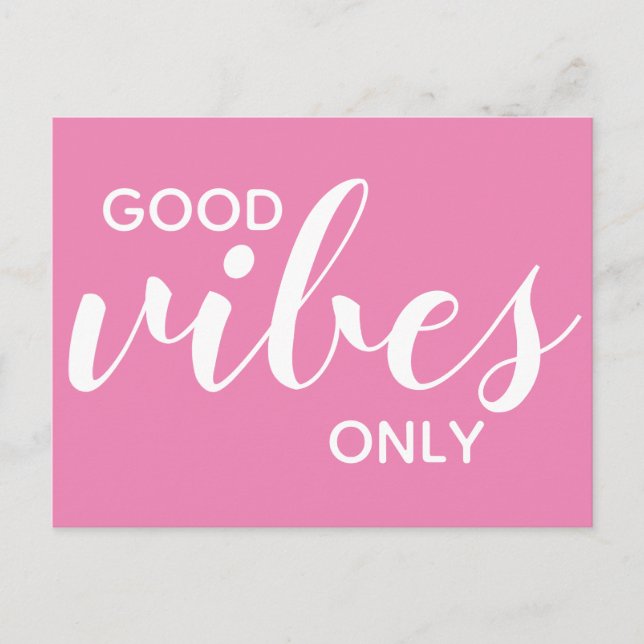 Carte Postale Vibrations positives uniquement Affirmation de pos (Devant)