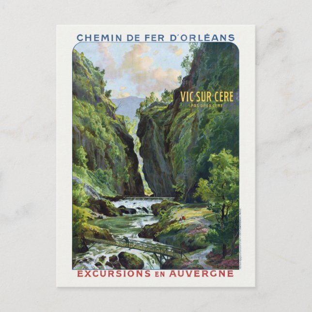 Carte Postale Vic-sur-Cère France Poster Vintage voyage 1910 (Devant)