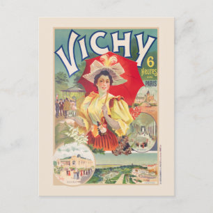 Carte Postale Vichy. 6 heures de Paris Poster vintage 1895