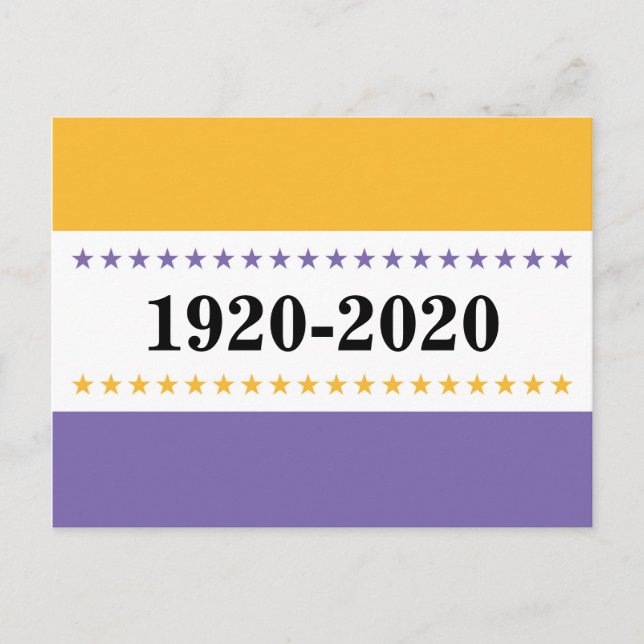 Carte Postale Victoire du suffrage du drapeau des femmes 100 ans (Devant)