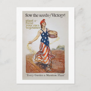 Carte Postale Victoire Garden Liberty Semences de semis WWI Prop