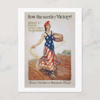 Carte Postale Victoire Garden Liberty Semences de semis WWI Prop