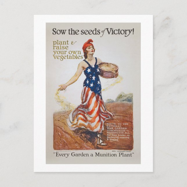 Carte Postale Victoire Garden Liberty Semences de semis WWI Prop (Devant)