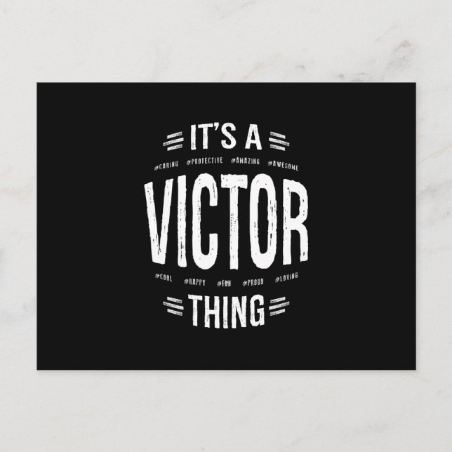 Carte Postale Victor Nom personnalisé Anniversaire Cadeau (Devant)